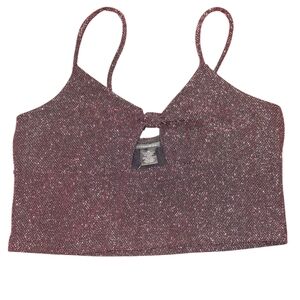 Rue21 Sparkly Burgundy Crop Top